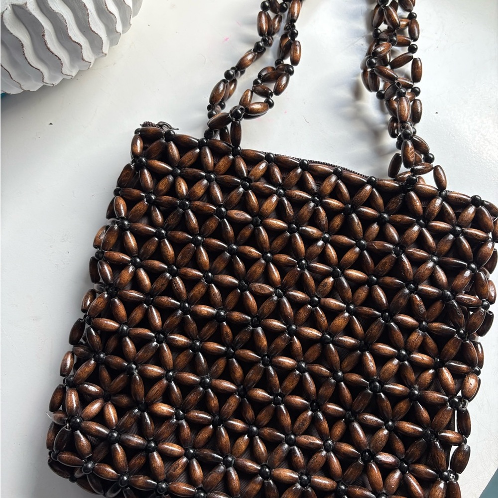 Brown Beaded Women's Bag